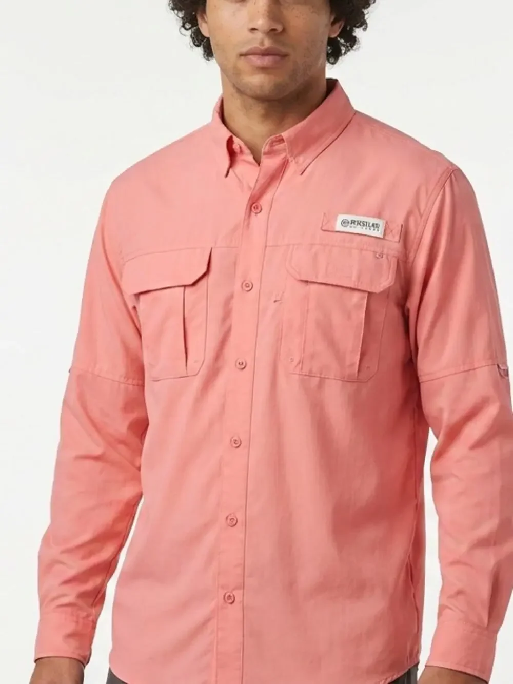 Magellan Outdoors Fish Gear Relaxed Fit Embroidered Button-Up Shirt Men Size M